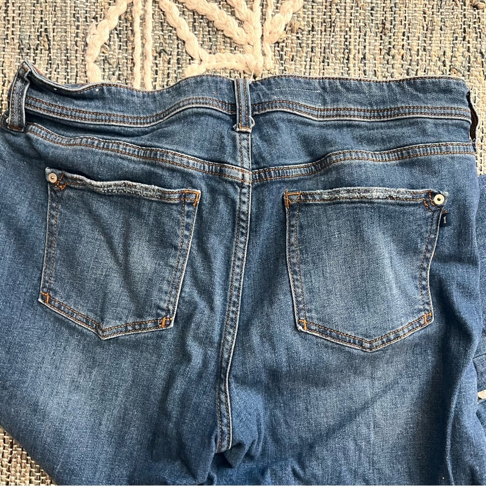 Anthropologie Pilcro Slim Boyfriend Crop side stripe jeans 32 - Picture 7 of 11